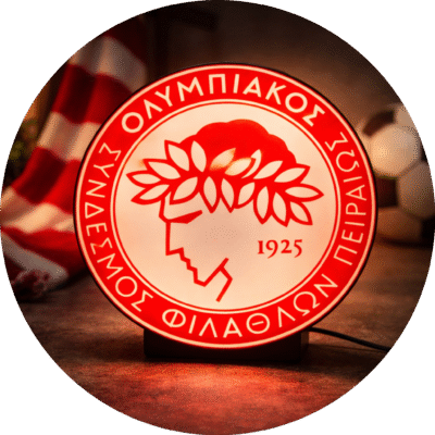🔴 LED Φωτιστικό Ολυμπιακός – 3D Printed